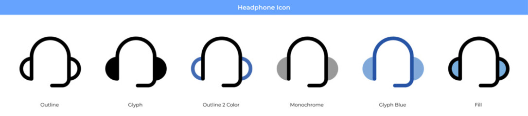 Headphone Icon Set