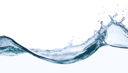 Blue water isolated on white background