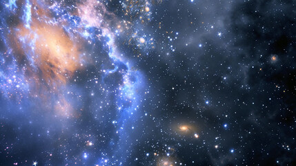 Naklejka premium Realistic Stars dance. Background with Star and Space content. Space Background With Nebula And Stars. 