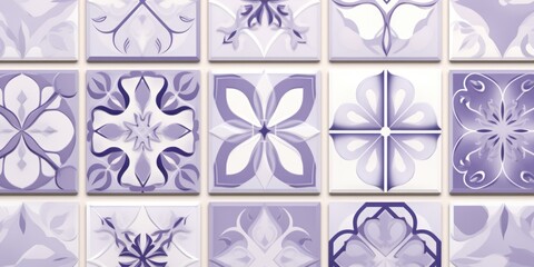Lavender aperiodic geometric seamless patterns for hydraulic tile 