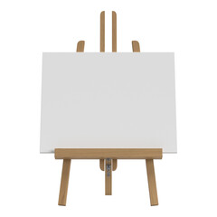 wooden easel with blank canvas