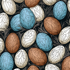 Easter eggs pattern Colorful eggs.  As wallpaper, background, digital paper, scrapbooking. 