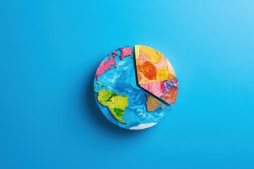 Planet earth in pie chart format, concept of save the planet and earth day.