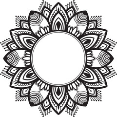 mandala floral frame for decoration, flyers, spirituality, design, detailed mandala circle frame border