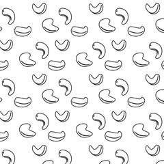 Cashews dry fruits pattern texture outline symbol sign icon design vector - obrazy, fototapety, plakaty