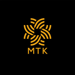 MTK Letter logo design template vector. MTK Business abstract connection vector logo. MTK icon circle logotype.
