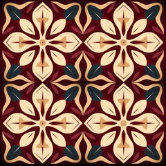 Maroon aperiodic geometric seamless patterns for hydraulic tile 