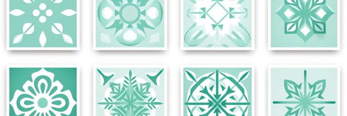 Mint aperiodic geometric seamless patterns for hydraulic tile