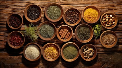 Various aromatic bright spices