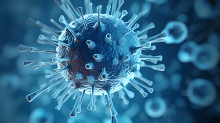 Cell background, virus cells, medical research background