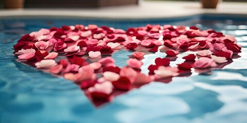 rose petals floating in water