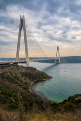 Yavuz Sultan Selim Bridge over Istanbul Bosphorus  view in Turkey