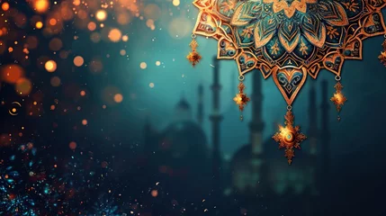 Foto op Plexiglas islamic ornament element for greeting card - AI Generated © Curva Design