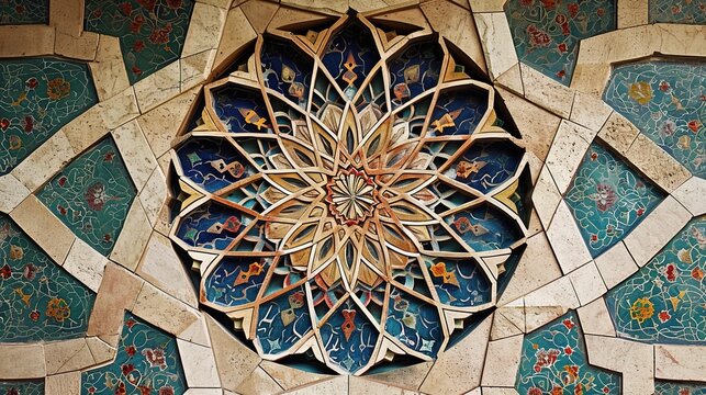 Minimalist Islamic art geometric patterns - AI Generated