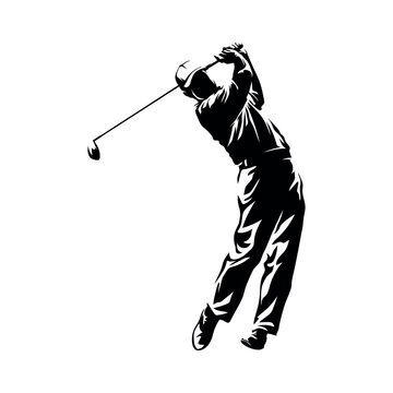 golfer silhouette logo isolated