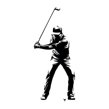 golfer silhouette logo isolated
