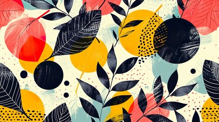 Fondo abstracto de hojas. Generado por IA.