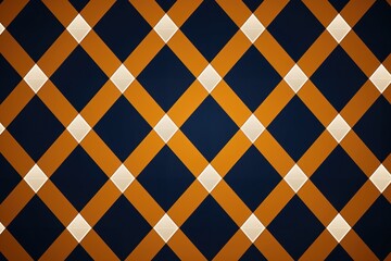 Navy argyle and apricot diamond pattern, in the style of minimalist background