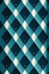 Fototapeta na wymiar Navy argyle and aqua diamond pattern, in the style of minimalist background