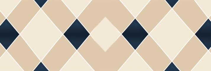 Navy argyle and beige diamond pattern, in the style of minimalist background - obrazy, fototapety, plakaty