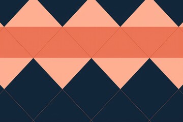 Navy argyle and coral diamond pattern, in the style of minimalist background