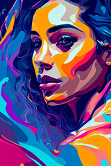 vector conceptual portrait of avector conceptual portrait of a beautiful woman in pop art style...