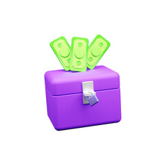 Charity box 3d icon or charity box 3d icon illustration
