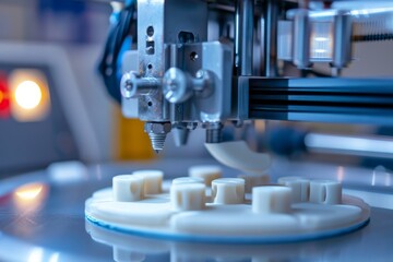 Closeup Of 3D Printer Producing Customfit Medical Implants