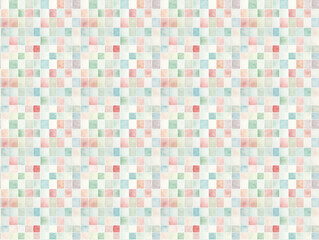 Kleinteiliger Aquarell Hintergrund Quadrate Mosaik Kachel Pastell - nahtlos gekachelte Textur Muster