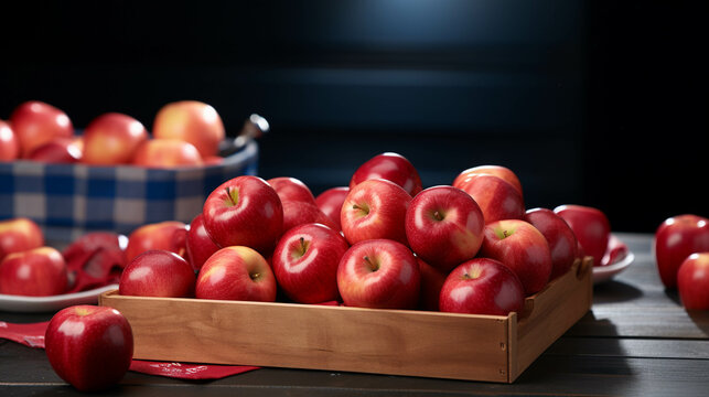 apples in a box high definition photographic creative image