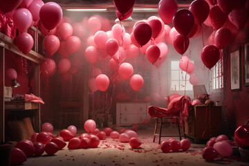 Valentine's Day balloons background
