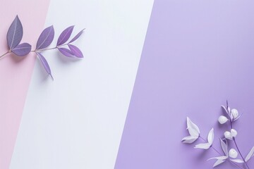 The elegance of this backdrop is heightened by the serene pastel lilac color and the botanical elements..Women´s day and Mother´s day background