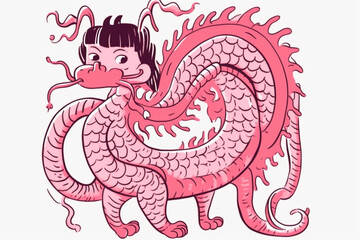 Cute pink dragon