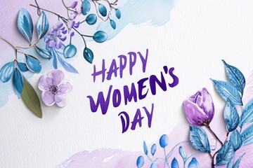 The pastel colors and feminine touch of the paper craft convey respect and love on this special occasion. Happy Women´s day greeting card