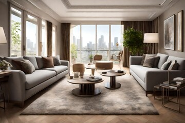Fototapeta premium living room with fireplace
