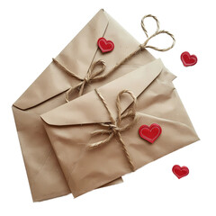 Obraz na płótnie Canvas Valentine's day Envelope with red hearts