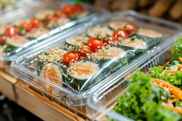 Catering food in plastic box