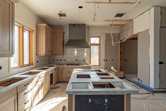 Home kitchen under construction