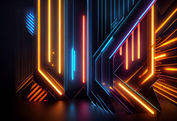 neon abstract background Generative AI