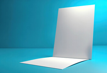 blue business background with blank page, white paper or document