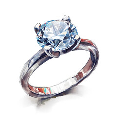 diamond ring on white