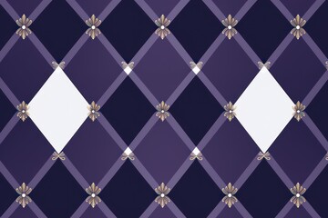 Navy argyle and orchid diamond pattern, in the style of minimalist background
