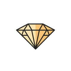 Yellow Diamond icon on transparent background