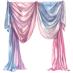 Soft Pastel Color Rich Velvet Curtain in Watercolor