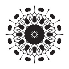 Circular pattern in form of mandala for Henna, Mehndi, tattoo, decoration. Decorative ornament in ethnic oriental style. Coloring book page.