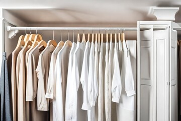 wardrobe with clothes
