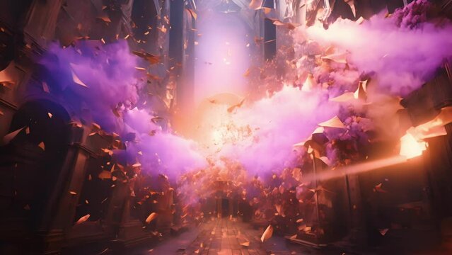 Enter a mythical realm where the laws of nature are rewritten, as gravity pulls objects upwards and rain falls in vibrant bursts of confetti.