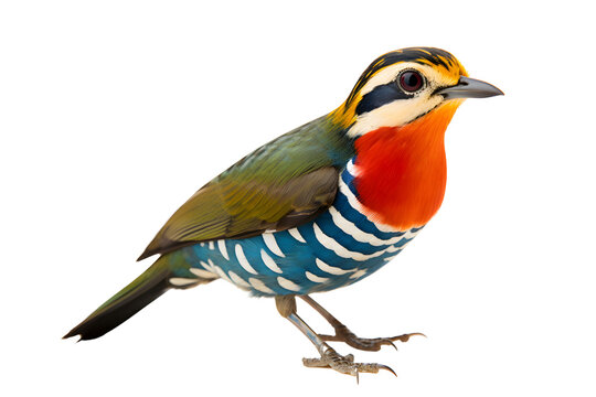 Male Malayan banded pitta in a transparent background