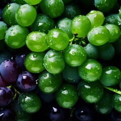 Generative AI Seamless background picture of grapes green photo
