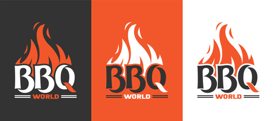 BBQ logo Design Template for Personal Business and Branding. - obrazy, fototapety, plakaty